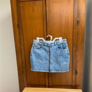 Garage Denim jean mini Skirt full front zip large